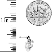 Load image into Gallery viewer, 20G 3/8 Clear Gem Fleur De Lis Faux Hoop Nose Bone