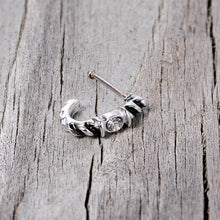 Load image into Gallery viewer, 20G 3/8 Clear Gem Steel Twist Faux Hoop Nose Bone