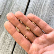 Load image into Gallery viewer, 20G 3/8 Clear Gem Rose Gold Tone Fleur De Lis Faux Hoop Nose Bone