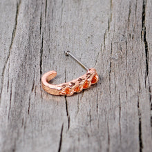 Load image into Gallery viewer, 20G 3/8 Rose Gold Tone Chain Link Faux Hoop Nose Bone