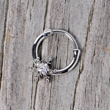 Load image into Gallery viewer, 16G 3/8 Clear Gem Holiday Snowflake Septum Clicker