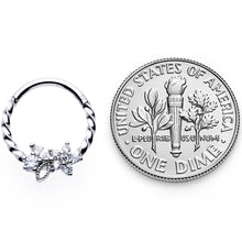 Load image into Gallery viewer, 16G 3/8 Clear Gem Star Twisted Hinged Segment Ring