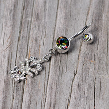 Load image into Gallery viewer, Vitrail Clear Gem Abstract Charm Dangle Belly Ring