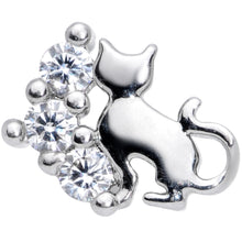 Load image into Gallery viewer, 16G 1/4 Clear CZ Gem Curve Cat Cartilage Tragus Earring