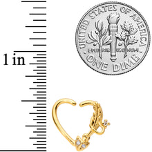 Load image into Gallery viewer, 16G 3/8 Clear CZ Gem Arrow Heart Left Heart Closure Ring