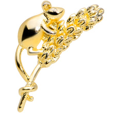 Load image into Gallery viewer, 16G 1/4 Gold Tone Wheat Mouse Cartilage Tragus Earring