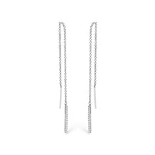 Load image into Gallery viewer, 10K White Gold 1/10 Cttw Diamond Threader Earrings