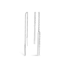 Load image into Gallery viewer, 10K White Gold 1/10 Cttw Diamond Threader Earrings