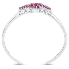 Load image into Gallery viewer, 7.38 Carat Glass Filled Ruby, Ruby and White Topaz .925 Sterling Silver Bangle