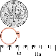 Load image into Gallery viewer, 18G 3/8 Rose Gold Tone Black Heart Nose Hoop