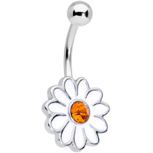 Load image into Gallery viewer, Yellow Gem White Daisy Flower Hippie Belly Ring