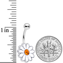 Load image into Gallery viewer, Yellow Gem White Daisy Flower Hippie Belly Ring