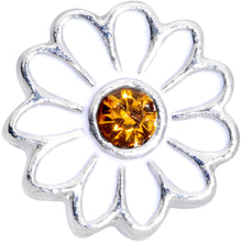 Load image into Gallery viewer, 16G 1/4 Yellow Gem White Daisy Flower Hippie Cartilage Tragus