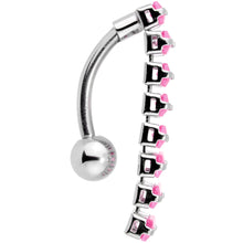 Load image into Gallery viewer, Pink CZ Gem Band of Beauty Top Mount Belly Ring