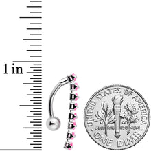 Load image into Gallery viewer, Pink CZ Gem Band of Beauty Top Mount Belly Ring