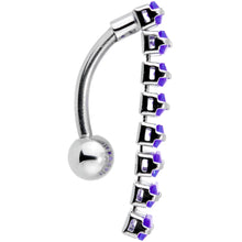 Load image into Gallery viewer, Purple CZ Gem Band of Beauty Top Mount Belly Ring