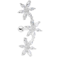 Load image into Gallery viewer, 16G 1/4 Clear CZ Gem Tri Flower Cartilage