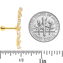 Load image into Gallery viewer, 16G 1/4 Clear CZ Gem Gold Tone Tri Flower Cartilage