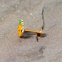 Load image into Gallery viewer, 16G 5/16 Gold Tone Pumpkin Halloween Labret Monore Tragus