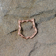 Load image into Gallery viewer, 16G 3/8 Rose Gold Tone Barn Owl Halloween Closure Ring