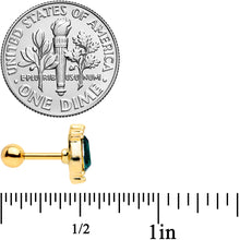 Load image into Gallery viewer, 16G 1/4 Green Gem Gold Tone Drop Cartilage Tragus