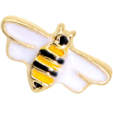 Load image into Gallery viewer, 16G 1/4 Gold Tone Black Yellow Bee Cartilage Tragus Earring