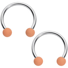 Load image into Gallery viewer, 16G 3/8 Brown Tan Matte Horseshoe Circular Barbell Set of 4
