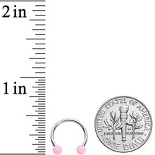 Load image into Gallery viewer, 16G 3/8 Pink Peach Matte Horseshoe Circular Barbell Set of 4