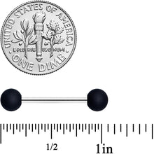 Load image into Gallery viewer, Blue Green Grey Black Matte Ball Barbell Tongue Ring Set of 4