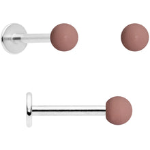Load image into Gallery viewer, 16G 5/16 Peach Brown White Matte Labret Monroe Tragus Set of 4