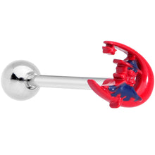 Load image into Gallery viewer, Red Blue Witch Moon Halloween Barbell Tongue Ring