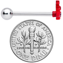 Load image into Gallery viewer, Red Blue Witch Moon Halloween Barbell Tongue Ring