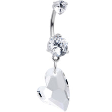Load image into Gallery viewer, Clear Gem Stylized Heart Dangle Belly Ring