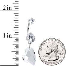 Load image into Gallery viewer, Clear Gem Stylized Heart Dangle Belly Ring