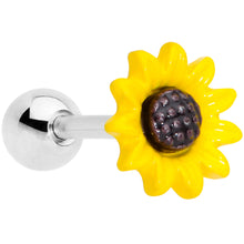 Load image into Gallery viewer, 16G 1/4 Yellow Sunflower Cartilage Tragus Earring