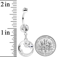 Load image into Gallery viewer, Clear Gem Sun Moon Star Dangle Belly Ring