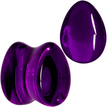 Load image into Gallery viewer, Solid Purple Glass Teardrop Plug Set