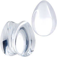 Load image into Gallery viewer, Solid Clear Glass Teardrop Plug Set