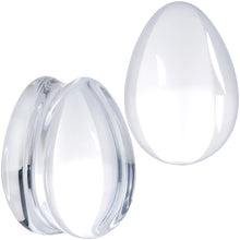 Load image into Gallery viewer, Solid Clear Glass Teardrop Plug Set