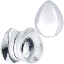Load image into Gallery viewer, Solid Clear Glass Teardrop Plug Set