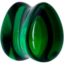 Load image into Gallery viewer, Solid Green Glass Teardrop Plug Set