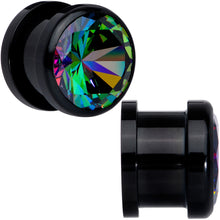Load image into Gallery viewer, Vitrail CZ Gem Black Screw Fit Plug Set
