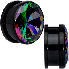 Load image into Gallery viewer, Vitrail CZ Gem Black Screw Fit Plug Set