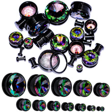 Load image into Gallery viewer, Vitrail CZ Gem Black Screw Fit Plug Set