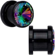 Load image into Gallery viewer, Vitrail CZ Gem Black Screw Fit Plug Set