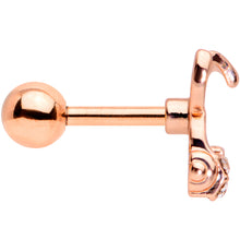Load image into Gallery viewer, 16G 1/4 Clear Gem Rose Gold Tone Bunny Headphone Cartilage Tragus