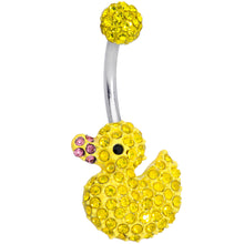Load image into Gallery viewer, Sydney Belle Girlfriend Collection Yellow Pink CZ Gem Rubber Duck Ducky Belly Ring