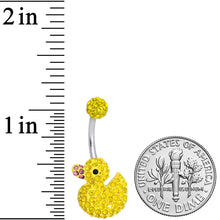 Load image into Gallery viewer, Sydney Belle Girlfriend Collection Yellow Pink CZ Gem Rubber Duck Ducky Belly Ring