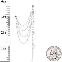 Load image into Gallery viewer, 16G 1/4 Aqua Gem Multiple Dangle Cartilage Chain Earring