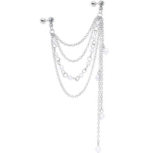 Load image into Gallery viewer, 16G 1/4 Clear Gem Multiple Dangle Cartilage Chain Earring